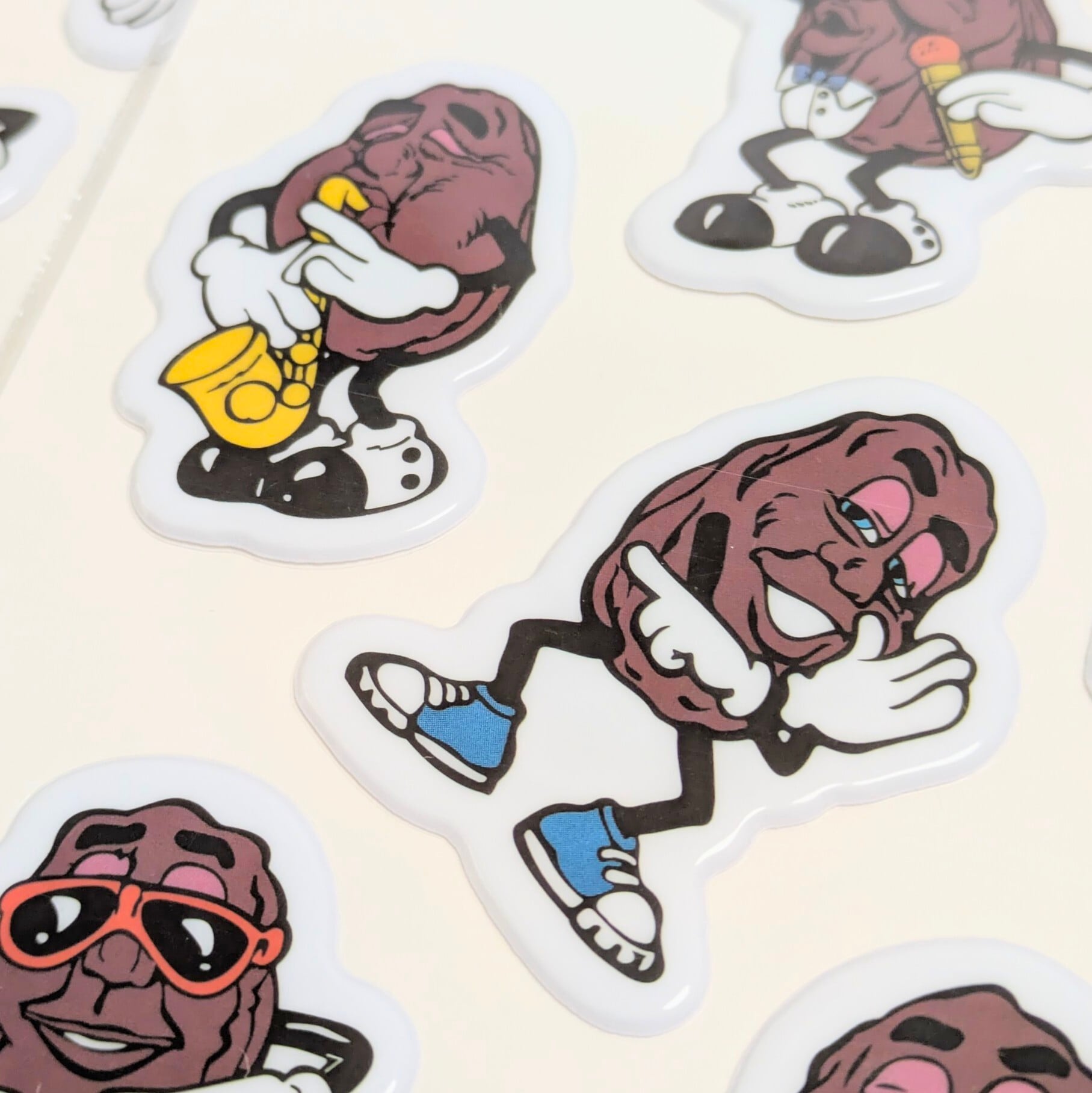 【 California Raisins（カリフォルニアレーズン）】 AMERICAN PUFFY STICKERS / ぷくぷくシール / ぷっくり / ステッカー 〚アメリカン雑貨 アメトイ〛