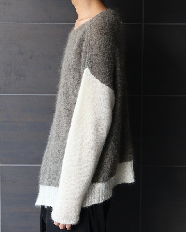 【HELMUT LANG】Side slit bicolor knit