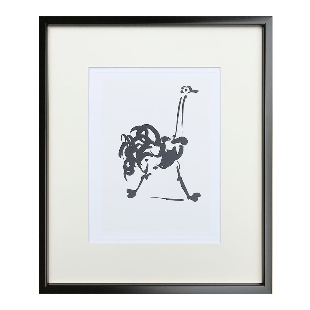 額縁付き] パブロ・ピカソ「L'autruche（ダチョウ）」ブラックフレーム