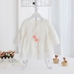 ベルスリーブが可愛い春色チュニックワンピ(ホワイト)