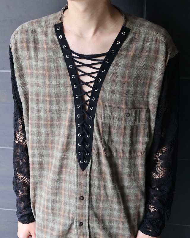lace detail relax fit shirt