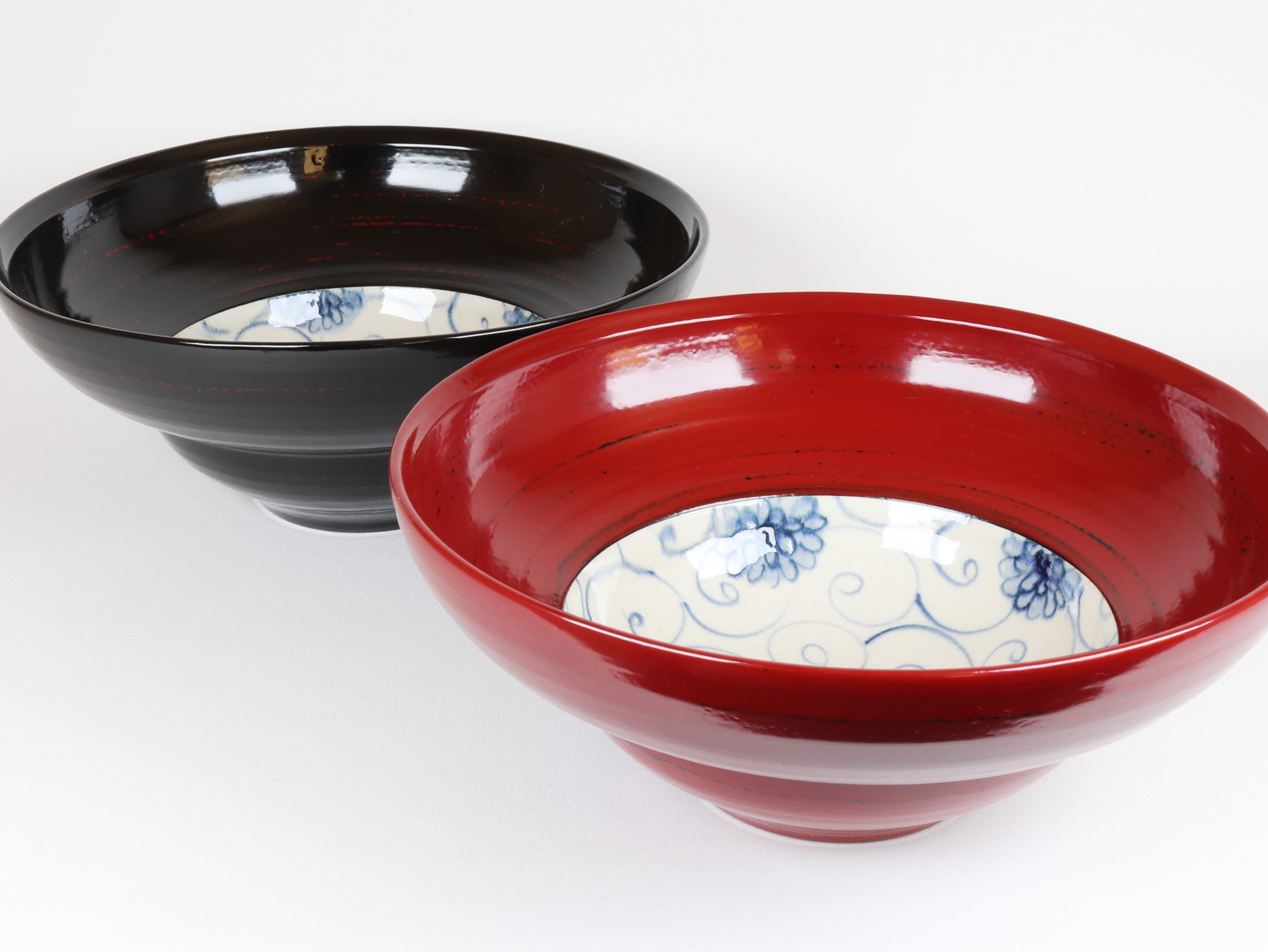 漆陶 ワイドリム鉢中 花唐草【B級品】