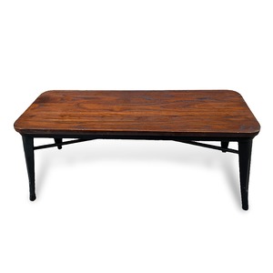 【ヴィンテージ 木天板Ｘアイアン ベンチ(ローテーブル)】