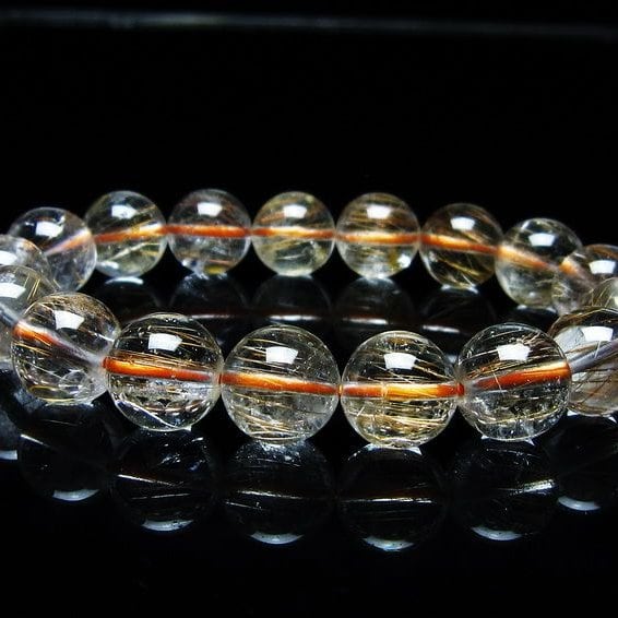 キャッツアイルチルクォーツ ブレスレット 12mm ルチルクォーツ ブレス 一点物 メール便可 [M便 1/10] 111-45833