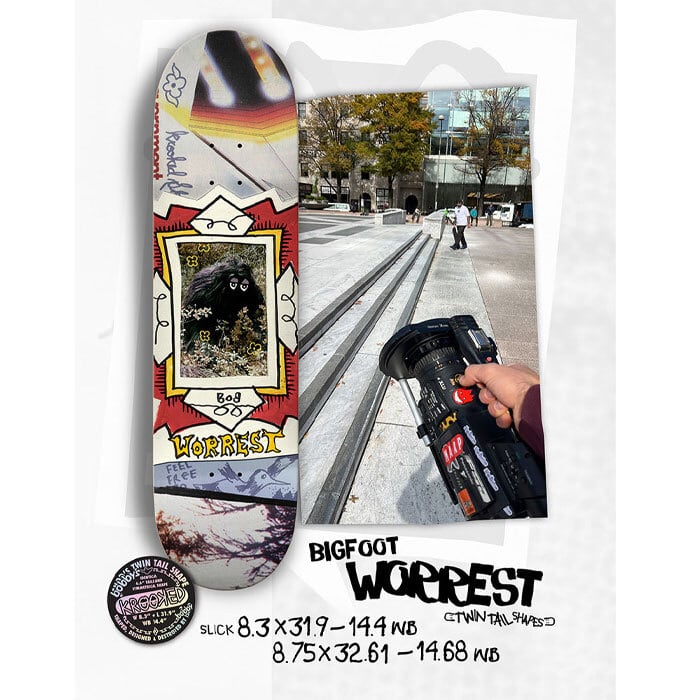 KROOKED WORREST BIG FOOT TWIN TAIL 8.3 8.75 inch デッキ スケート