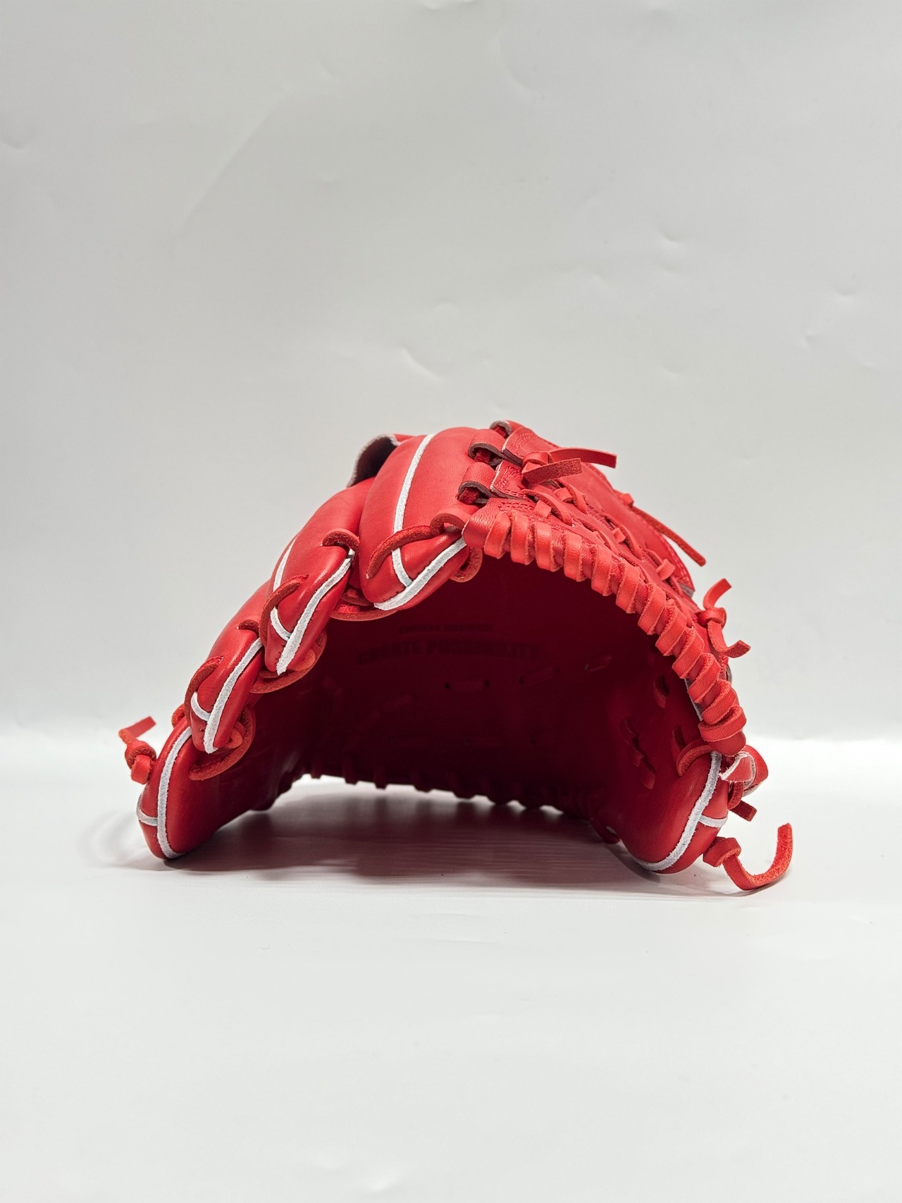 ごりら印の野球道具　限定硬式グラブ　高校野球対応　SKRｰ20型　左投げ用　レッドオレンジ×レッドオレンジ・画像6