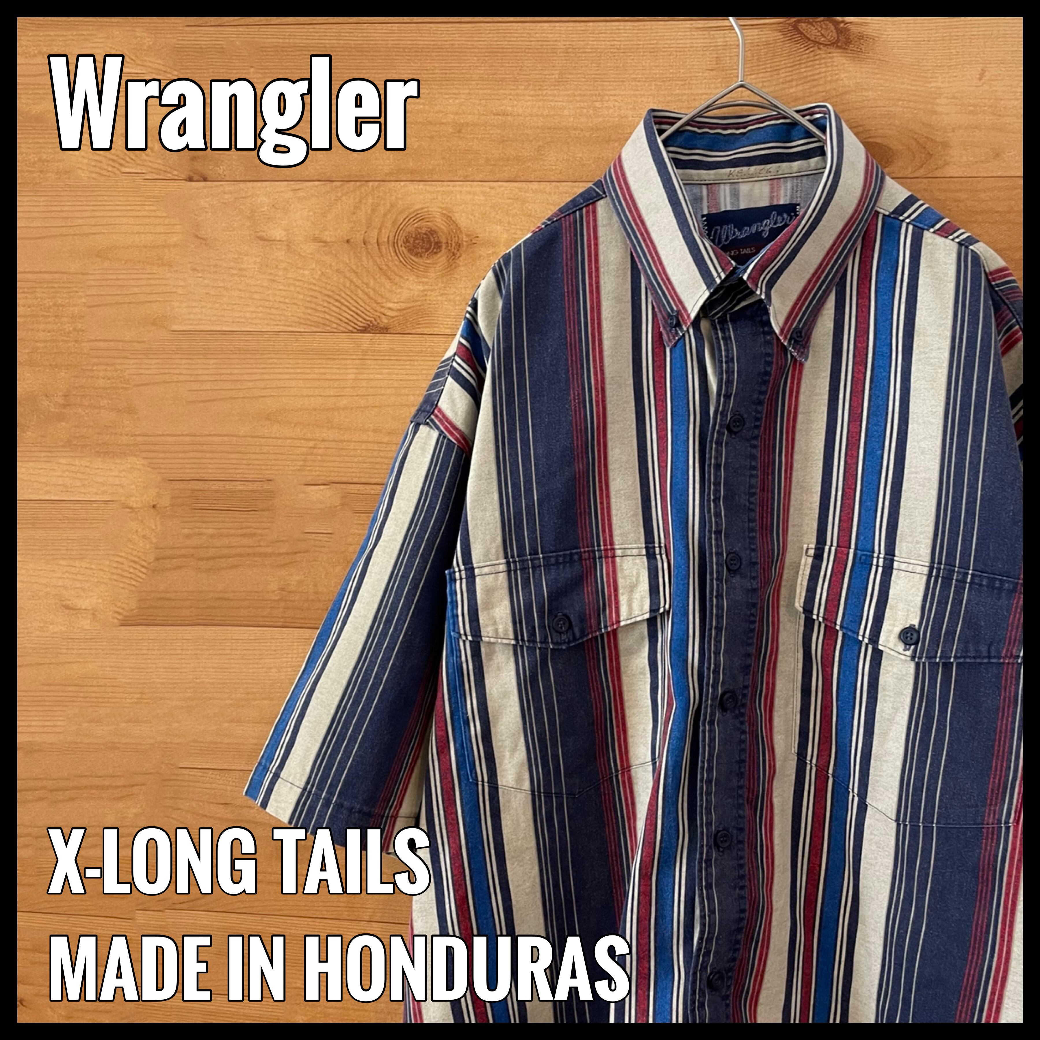 ラングラー Wrangler 半袖 ボタンダウン ストライプシャツ メンズM /eaa317563