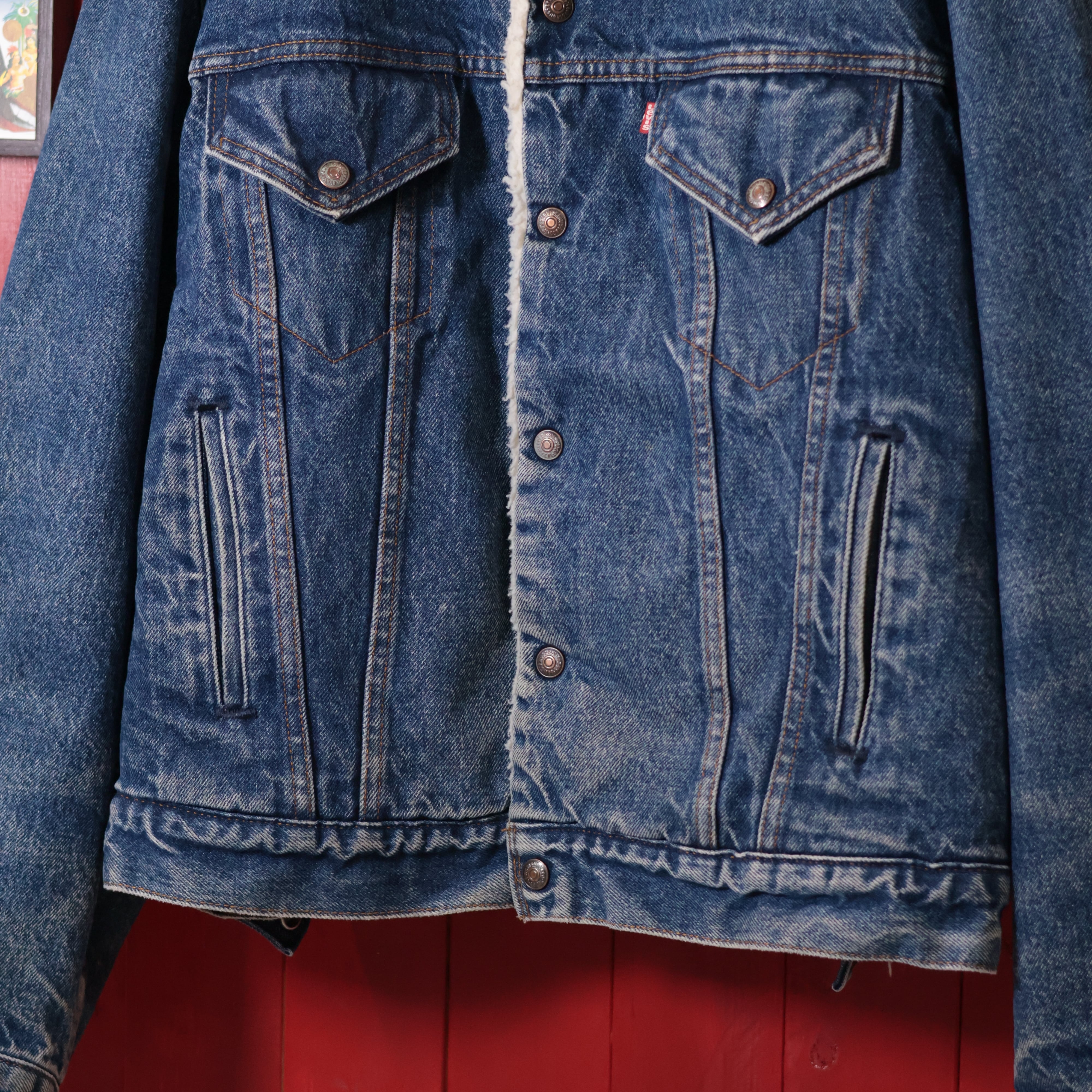 デニムジャケット 80s〜USA製 Levi's 70608 ボアデニムジャケット 濃紺 44 リーバイス