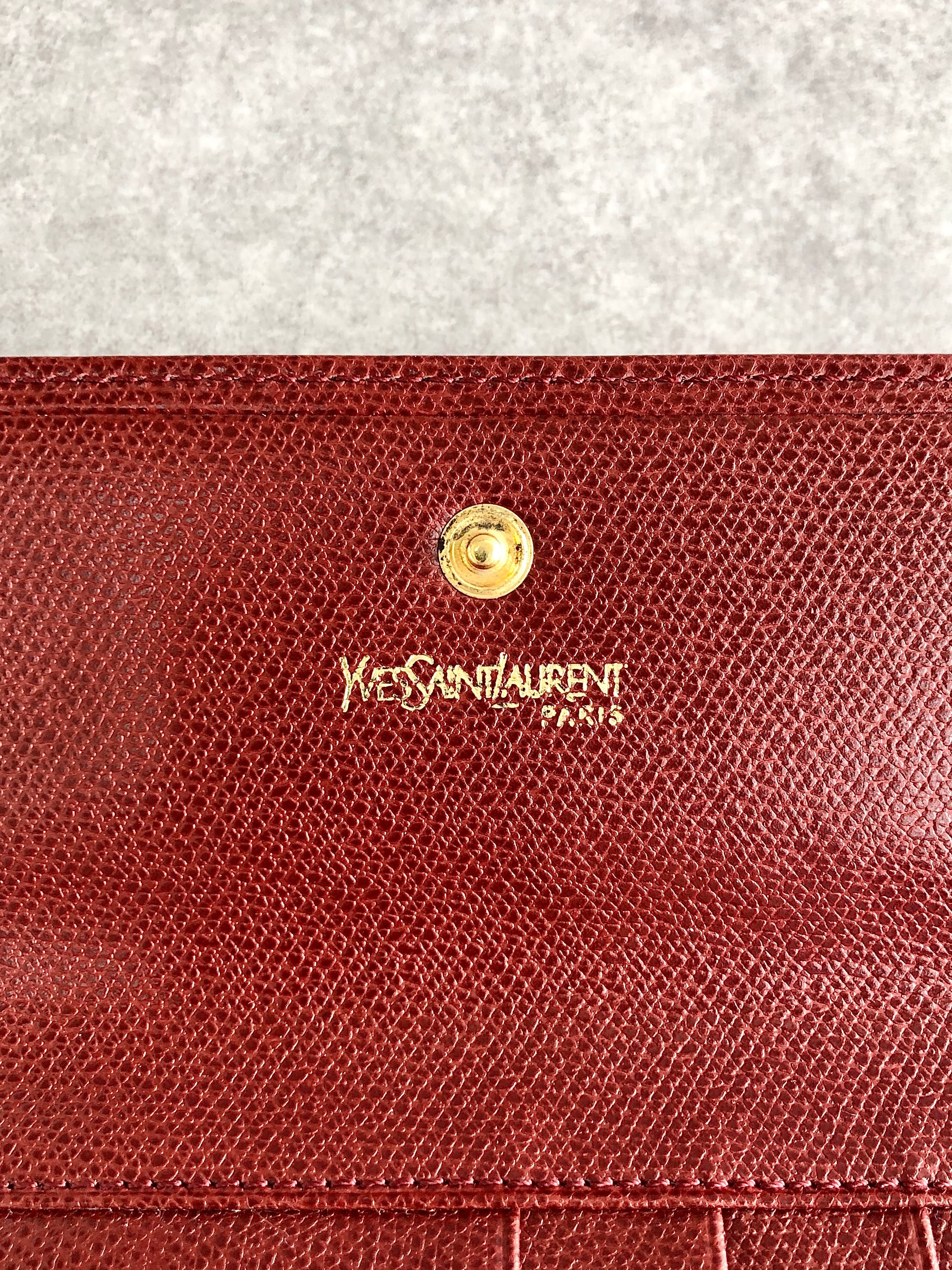 Yves Saint Laurent イヴ・サンローラン 財布 レッド YSL がま口 Yves Saint Laurent イヴ・サンローラン 財布 レッド YSL がま口