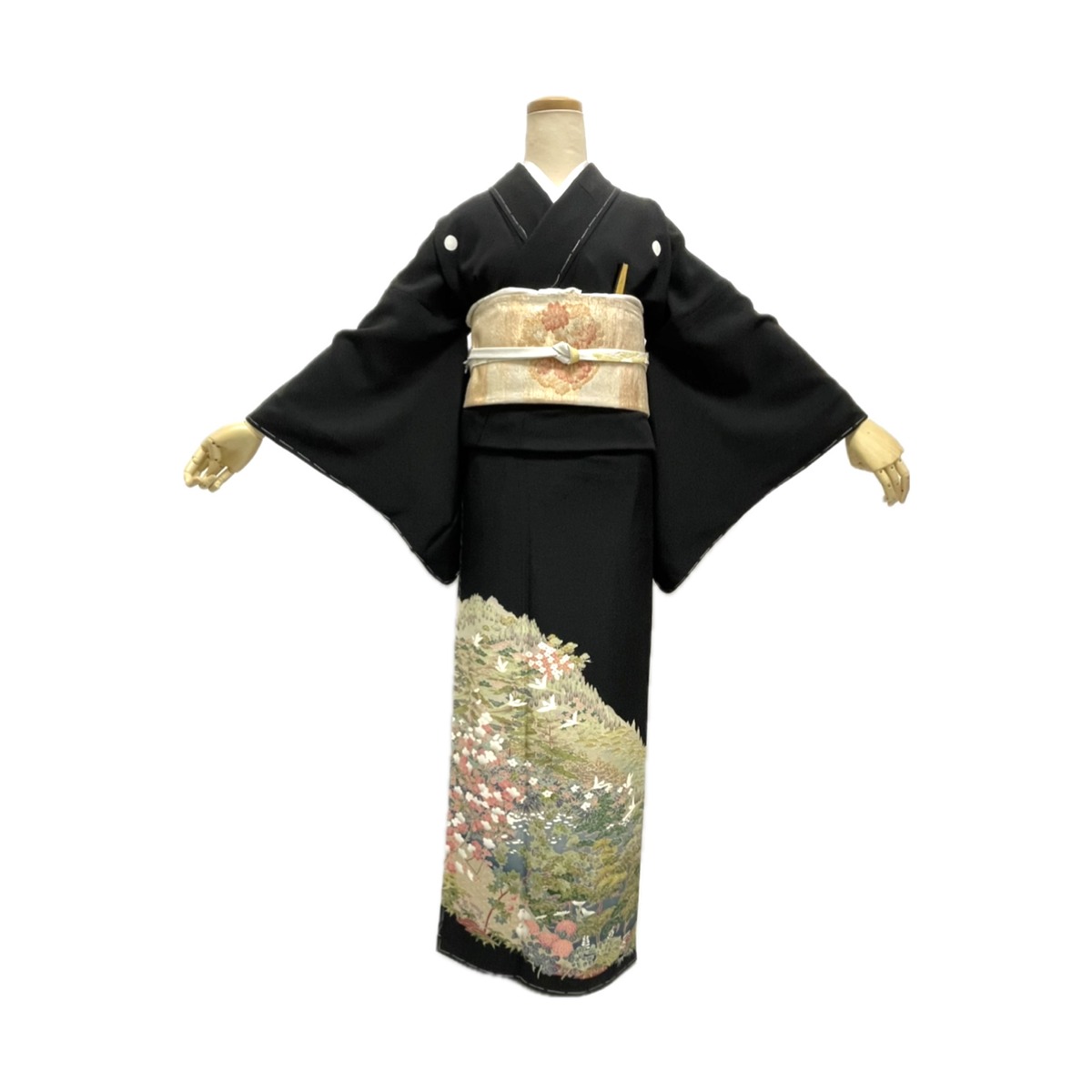 黒留袖セットレンタル》 黒留袖 結婚式 帯 帯締め 伊達衿 帯揚げ 草履 