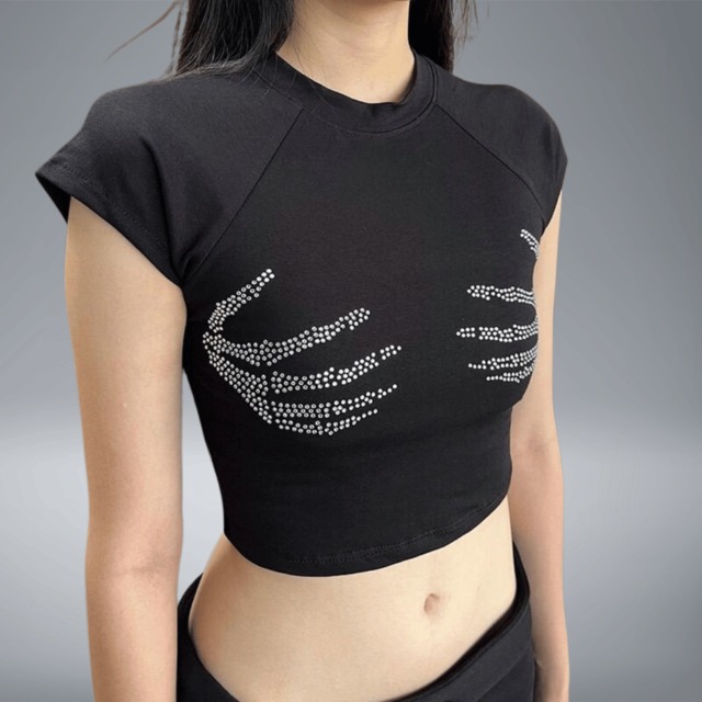 スカルショートTシャツ_20305　