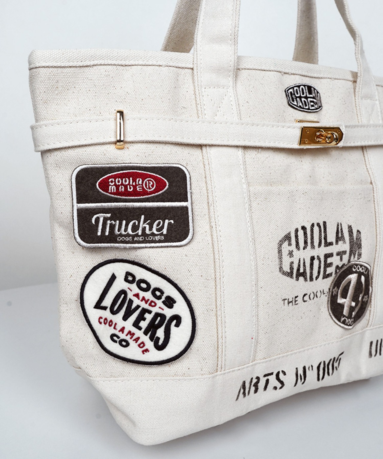 【直営限定ITEM】マルチワッペンターンロックトートバッグ TYPE-B (IVORY) CQ-48515H