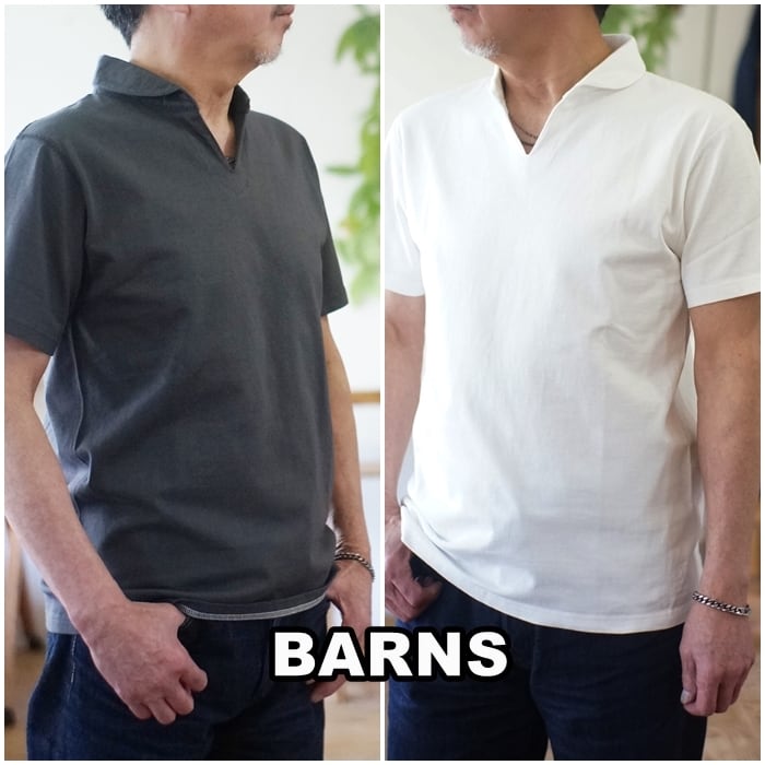 BARNS バーンズ　 スキッパー 半袖ポロBR-7100 スキッパーポロ L BARNS バーンズ スキッパー 半袖ポロシャツ BR-7100 スキッパー