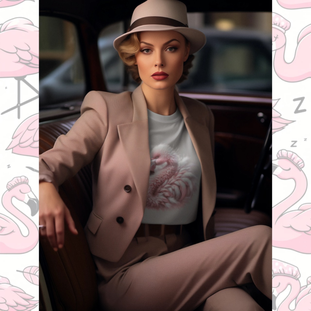 T-shirt -フラミンゴREAL 4122