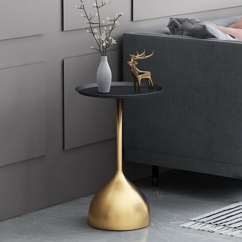 サイドテーブル 北欧 コーヒーテーブル 丸型 ゴールド アイアン ブラック 脚 モダン ソファ横 コーナーテーブル