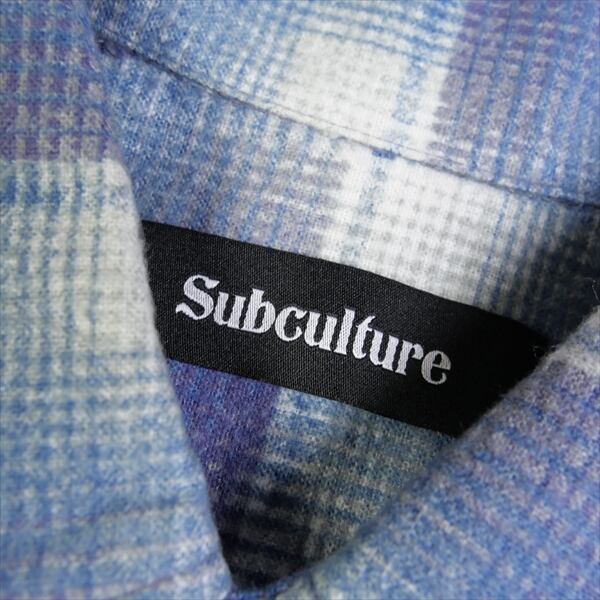 【値下げ】subculture/OMBRE CHECK SHIRT/青/サイズ2