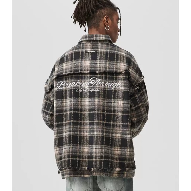 【DRIP6022】ATRY Checkered Row-Edge Shirt Jacket