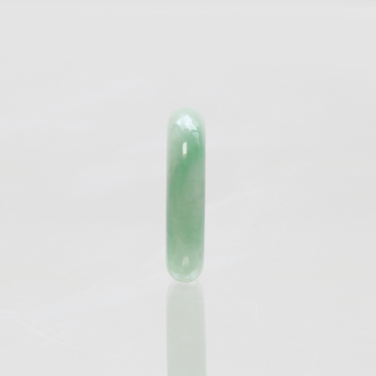 【14号】 clear green 翡翠くり抜き甲丸リング A貨翡翠 jd_rg2646