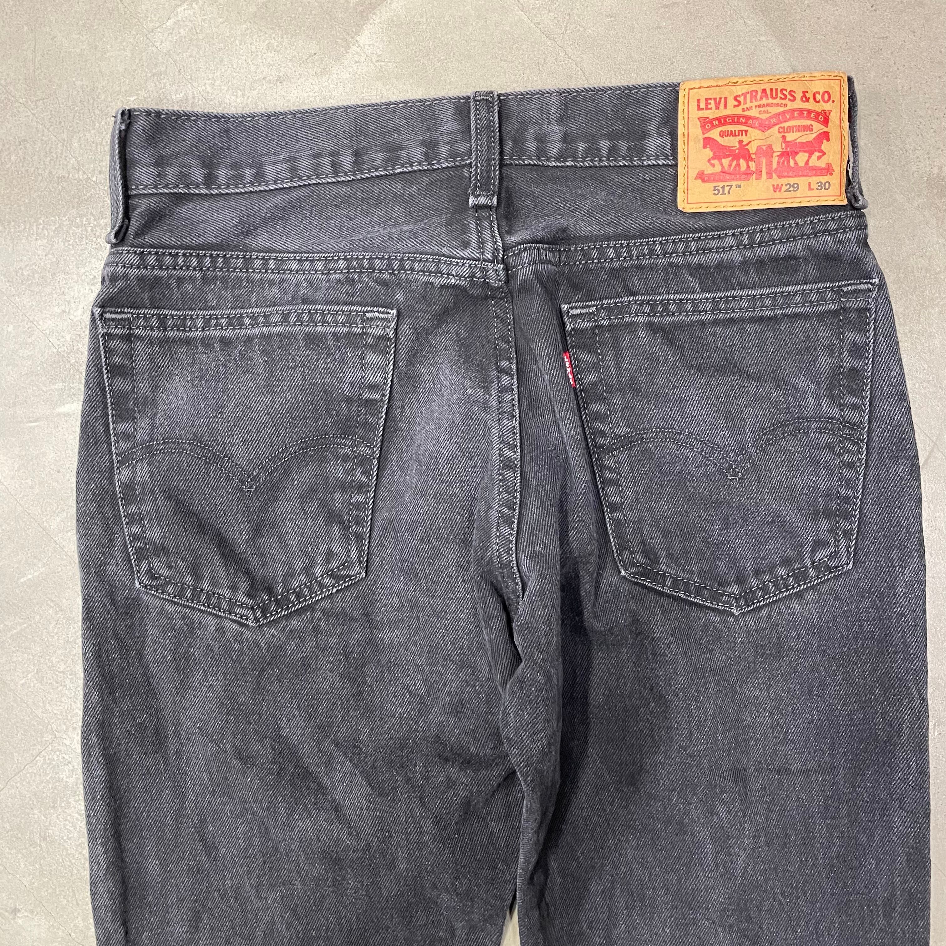 00s Levi's 517 ブラックデニム 後染め フレア ブーツカット