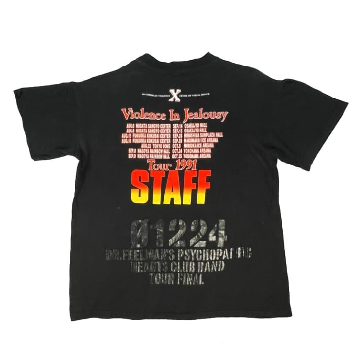 90's / X JAPAN Violence In Jealousy 1991 tour Staff Tee