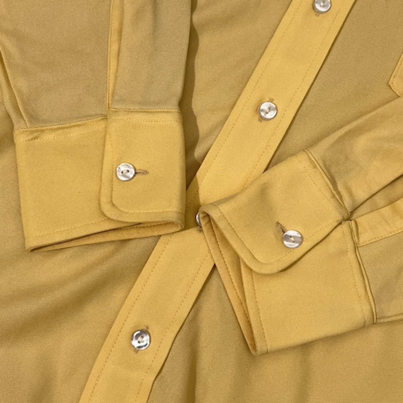 70s ARROW CARLTON KNITS アロー 長袖シャツ /イエロー メンズ ビンテージ