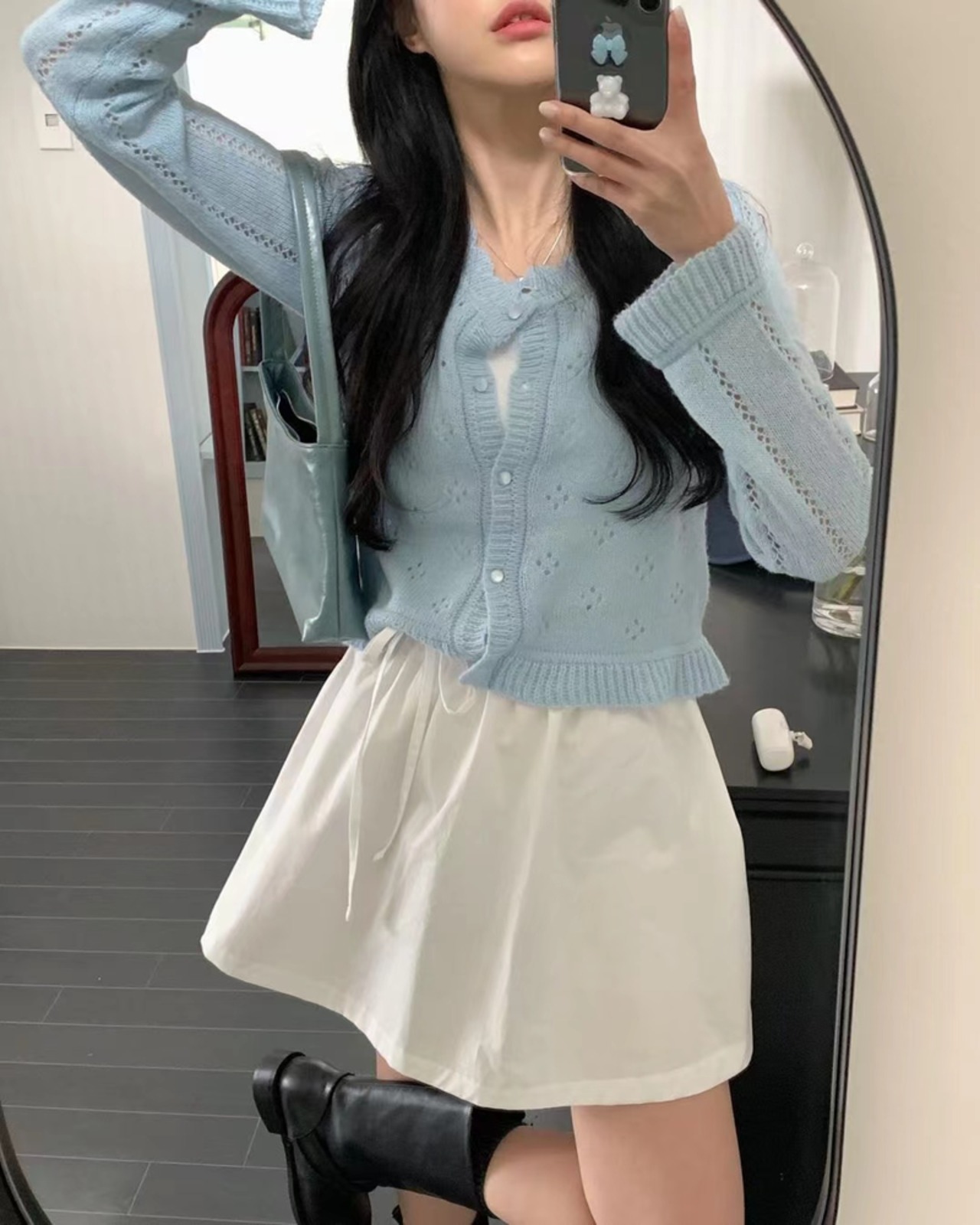 アイレットニットカーデ D1255