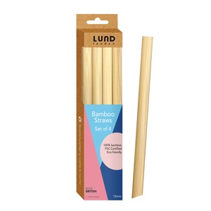 Bamboo Straws - Set of 4 x 12mm