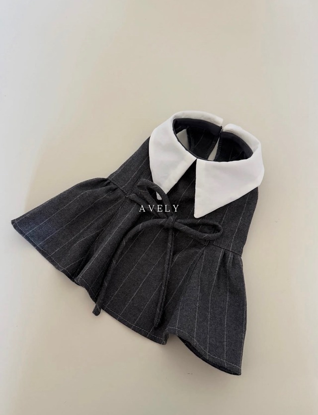 予約  【avely】 Charcoal wool dress