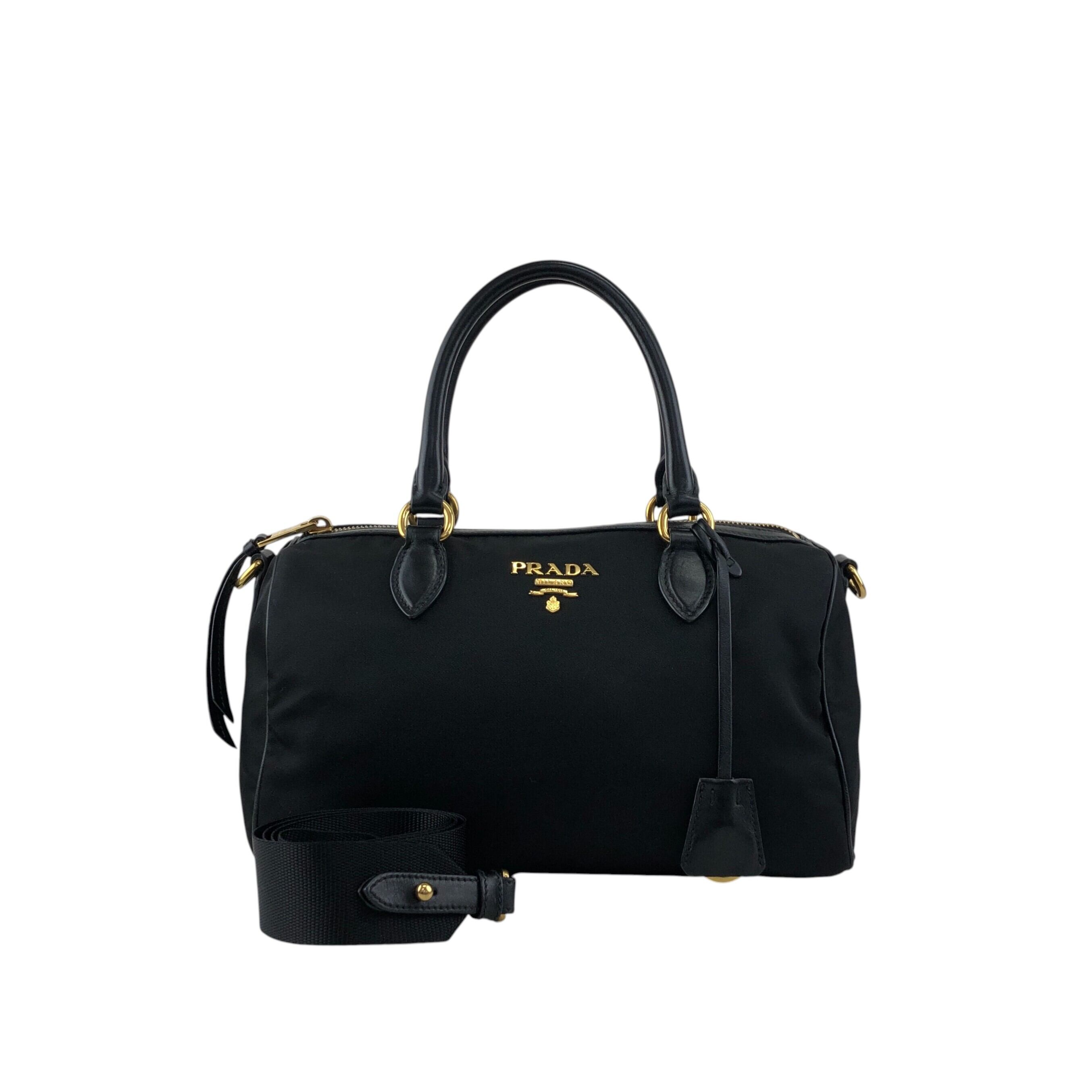 PRADA プラダ ボストンバッグ ブラック ロゴ ナイロン 2way vintage