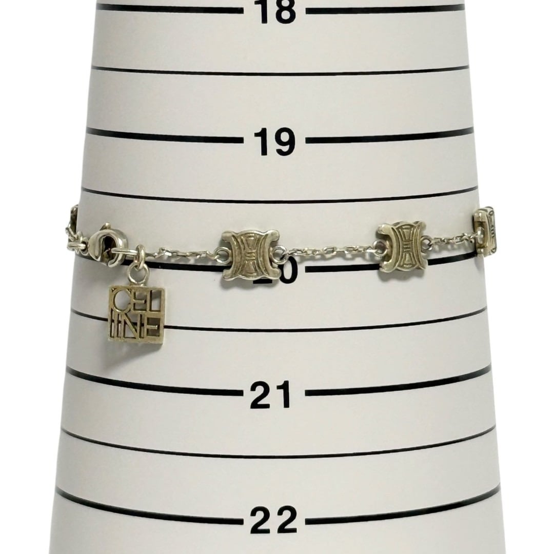 【未使用保管品】ヴィンテージ　セリーヌ　希少　ブレスレット　マカダム　チェーン セリーヌ メンズ レディース ステーション ブレスレット マカダム