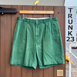 【90s】POLO GOLF RALPH LAUREN ツータック チノショーツ ハーフパンツ 短パン メンズ W34 緑 VINTAGE ポロゴルフ ラルフローレン