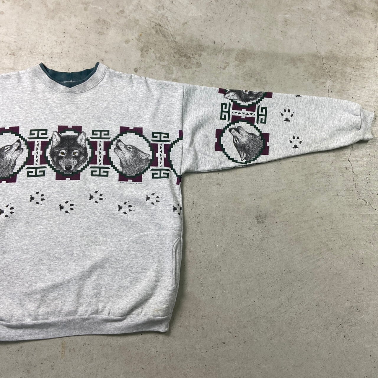 90年代 USA製 ART UNLIMITED SPORTSWEAR プリントスウェットシャツ