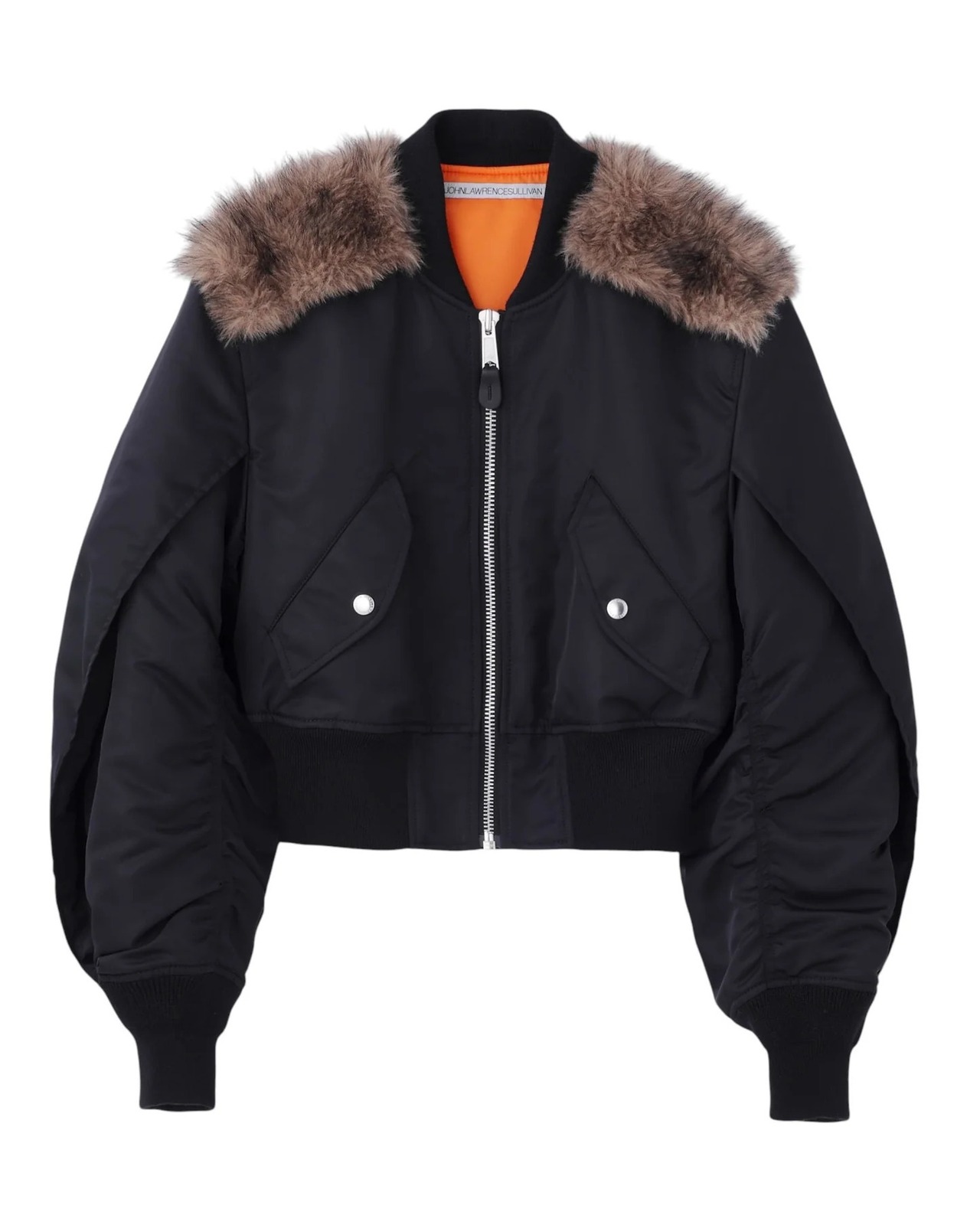JOHN LAWRENCE SULLIVAN / NYLON BOMBER JACKET WITH BACK FUR