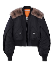 JOHN LAWRENCE SULLIVAN / NYLON BOMBER JACKET WITH BACK FUR