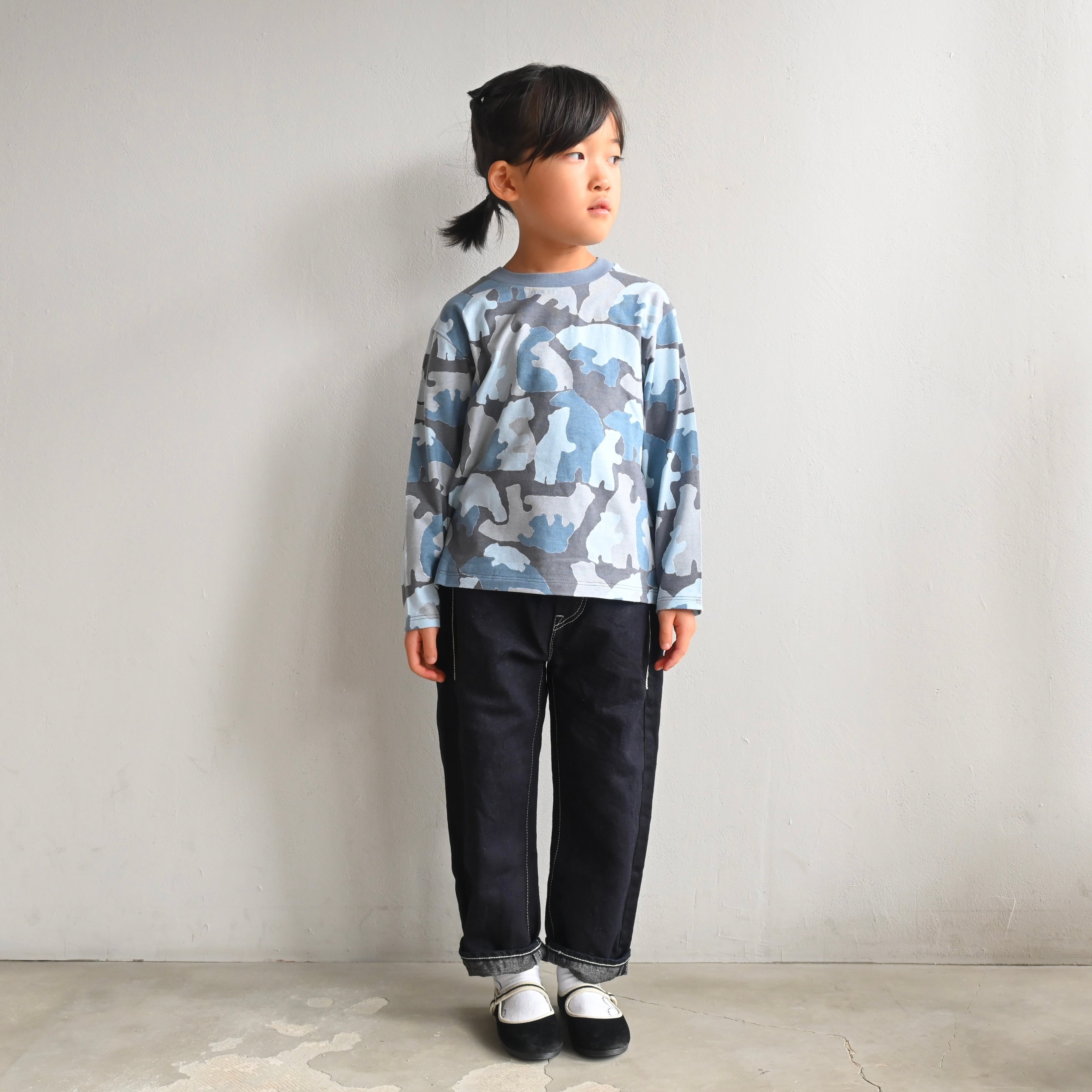 《mina perhonen 2024AW》hug カットソー / blue mix / 110-140cm