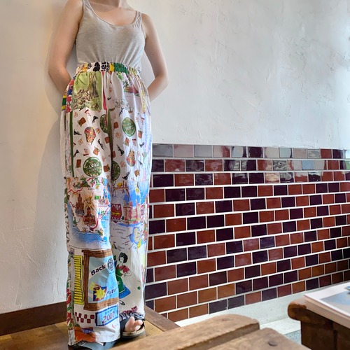 Vintage fabric patchwork remake pants