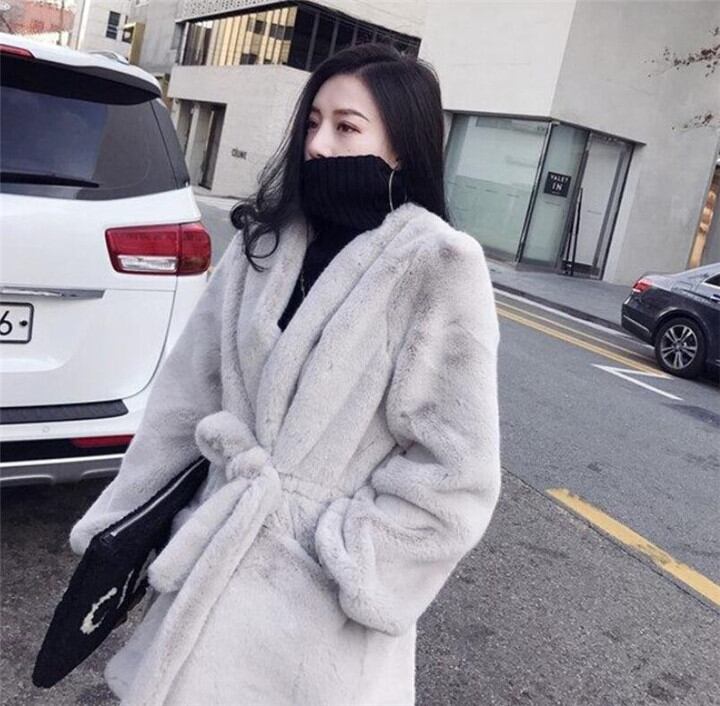 暖かい フェイクファー ファッション コート 中・長セクション 新 韓国 カジュアル ウエスト ミンク 薄い 気質
