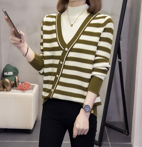 【大きいサイズL-4XL】ファッションセーター♪グリーン/ブラック2色展開◆#skfsh-292037