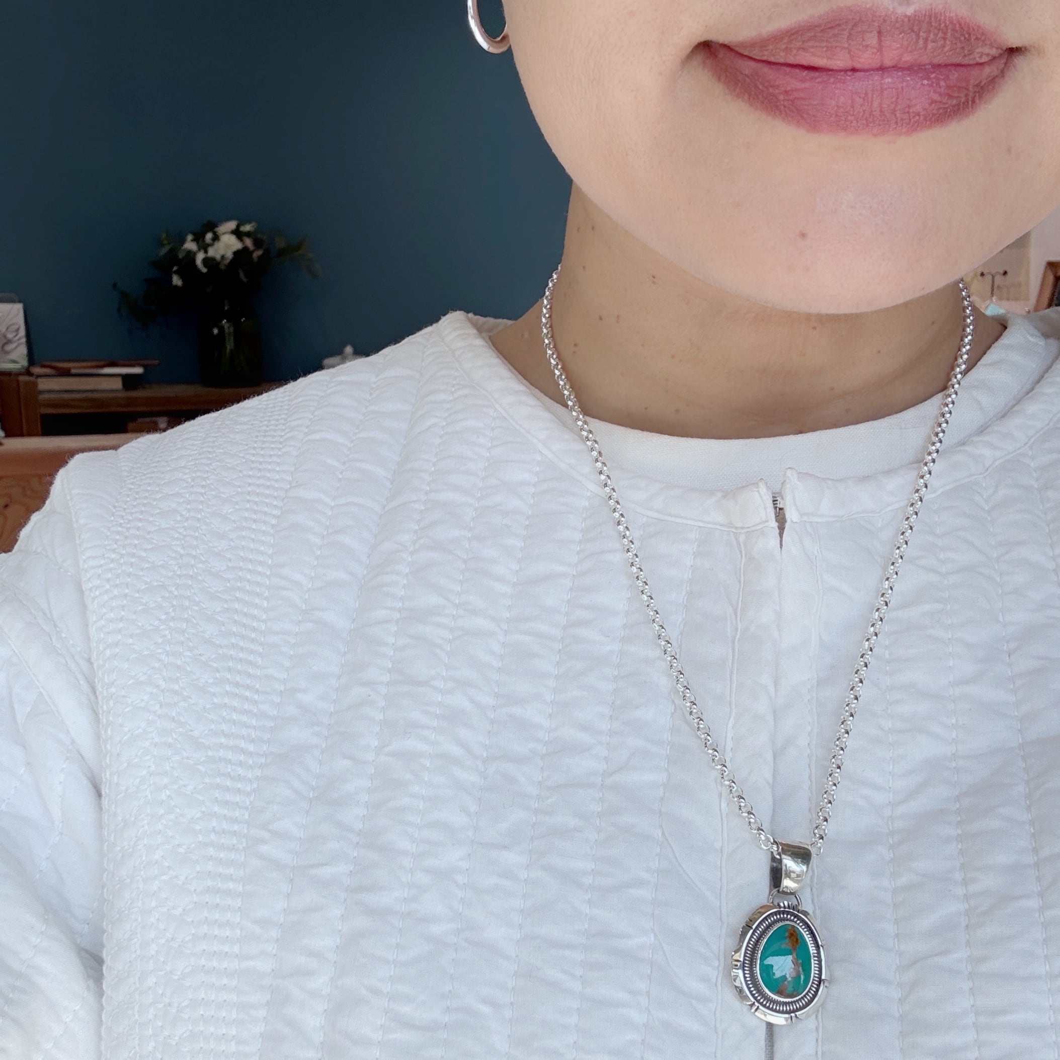 Indian Jewelry 》ロイストン ターコイズ 一点物 ペンダント