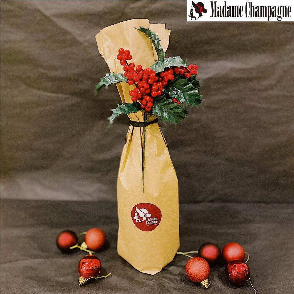 包装 ホリデー用ワインラッピング 赤 メッセージカード付き 単品購入不可 マダム シャンパーニュ