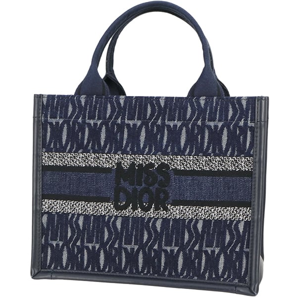 ディオール ブックトート デニムレザー 2wayトートバッグ Used DIOR ディオール ブックトート スモール デニム カーフ