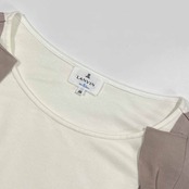 LANVIN en Bleu ランバンオンブルー リボン レーヨン ノースリーブ シャツ カットソー 38/ホワイト レディース