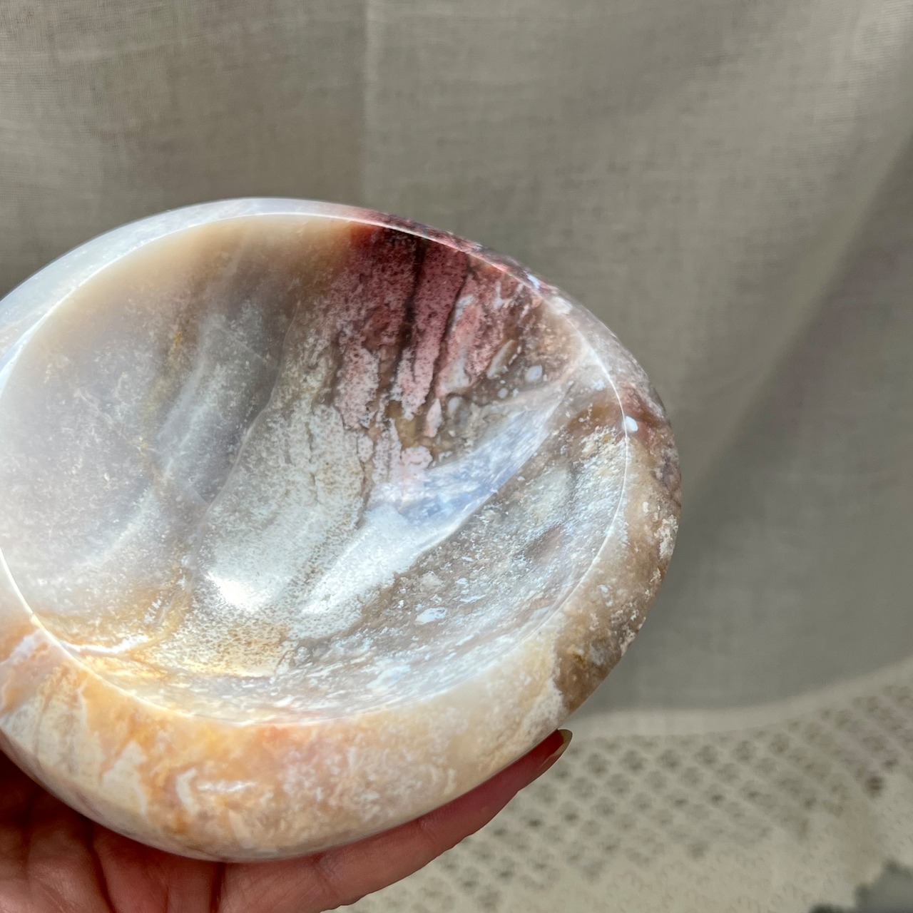 オーシャンジャスパー*大きなボウル2*アクセサリー皿*天然石のお皿*天然石インテリア*置き物