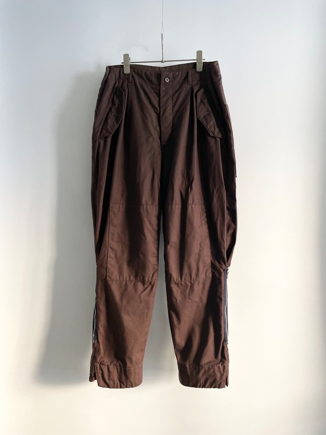 TrAnsference replaced side zip Swedish army pants - moca garment dyed