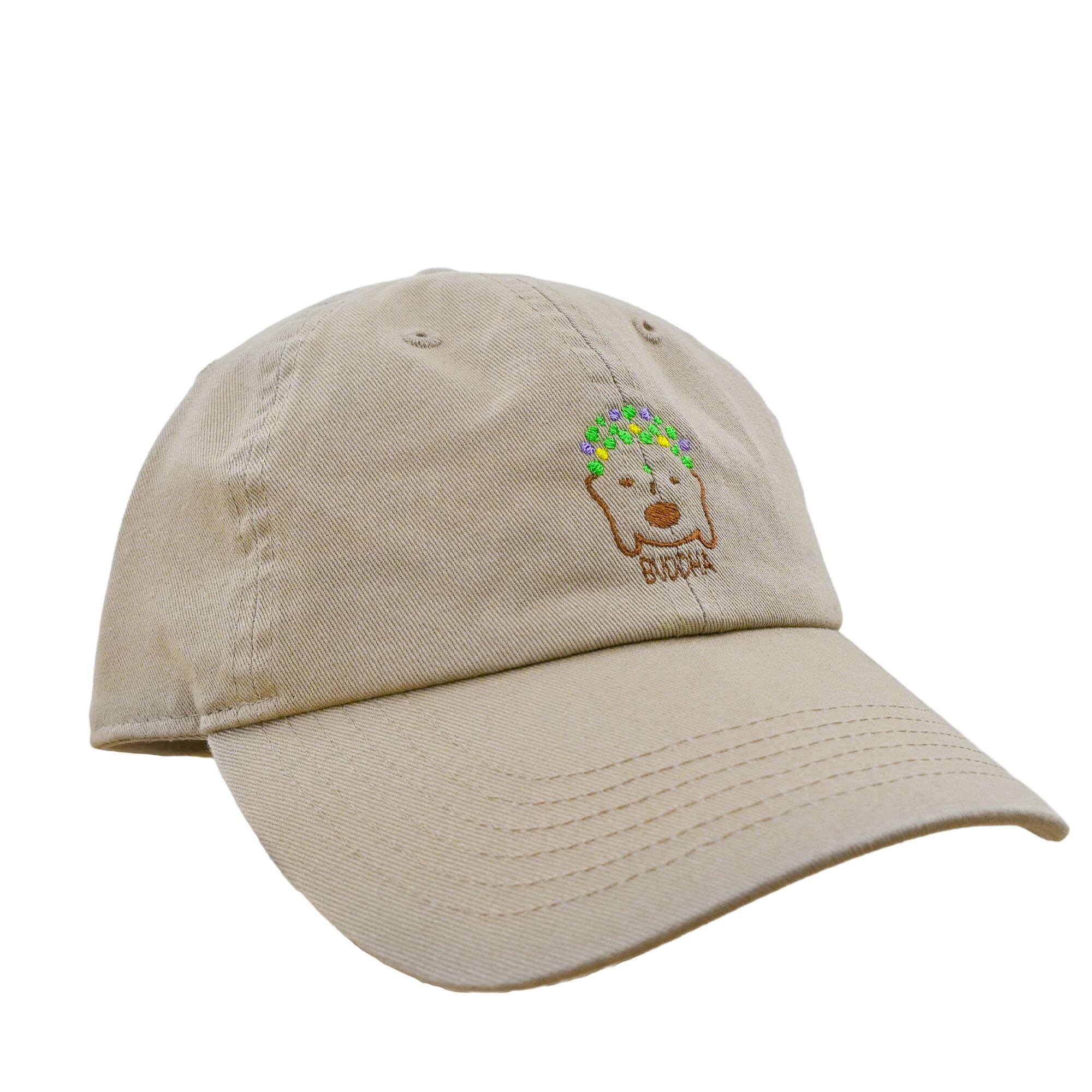 BUDDHA らほつ キャップ (刺繍)カーキ ユニセックスサイズ