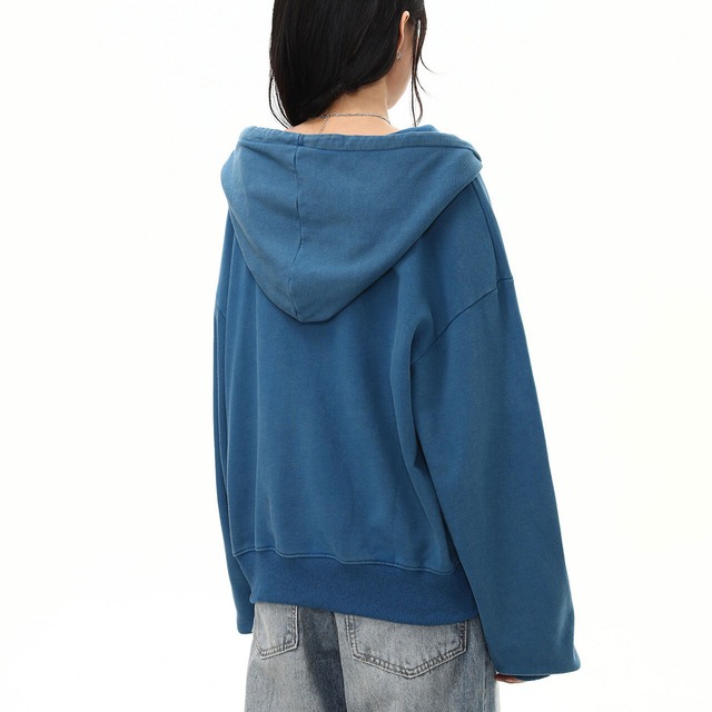 クラッシュレタリングロゴジップパーカー 2col   R02777
