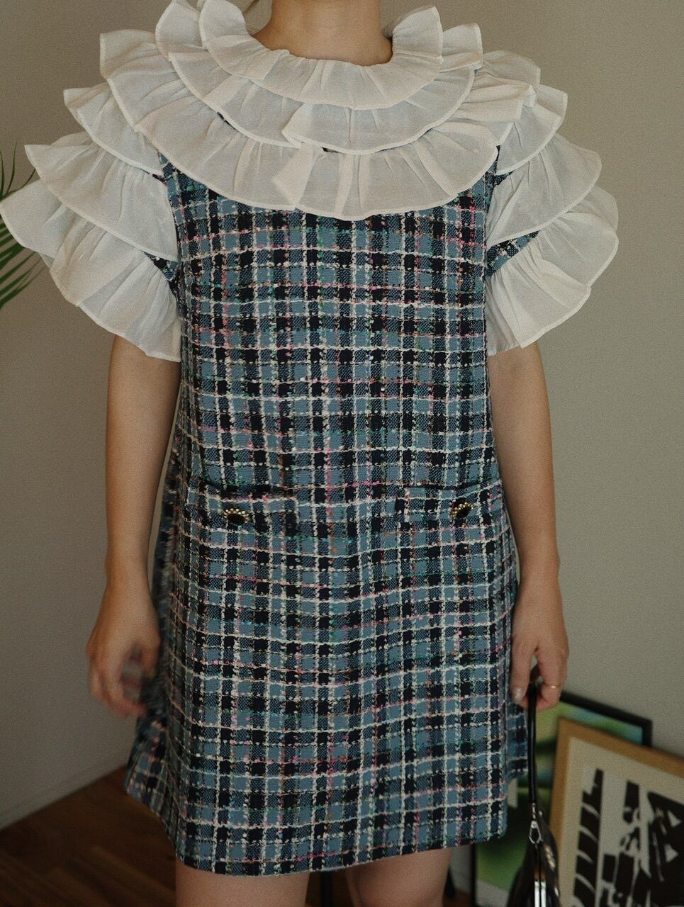 sister jane】Chamber Tweed Check Mini Dress | osrsofficial