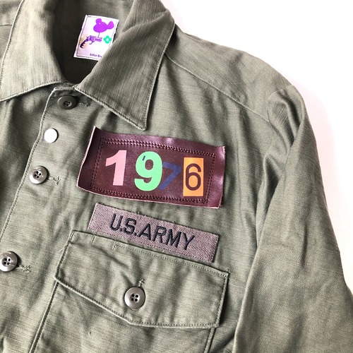 US Army Utility Leather Patch Jacket size②