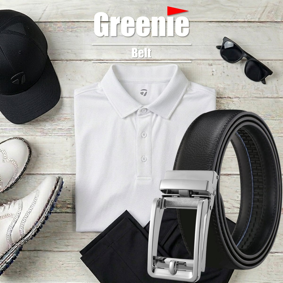 Greenie (グリーニー) ベルト ゴルフ Golf オートロック PUレザー