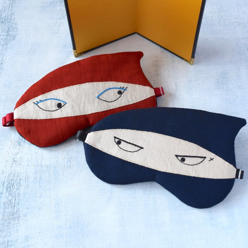 送料無料】忍者ノ夫婦アイマスク|お得な2点セット|収納ポーチ付き
